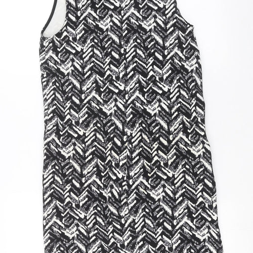 Dorothy Perkins Womens Black Geometric  Gilet Jacket Size 8