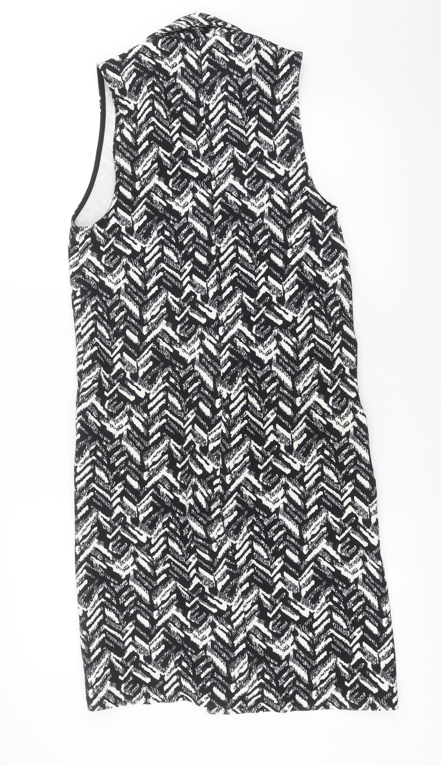 Dorothy Perkins Womens Black Geometric  Gilet Jacket Size 8
