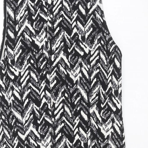 Dorothy Perkins Womens Black Geometric  Gilet Jacket Size 8
