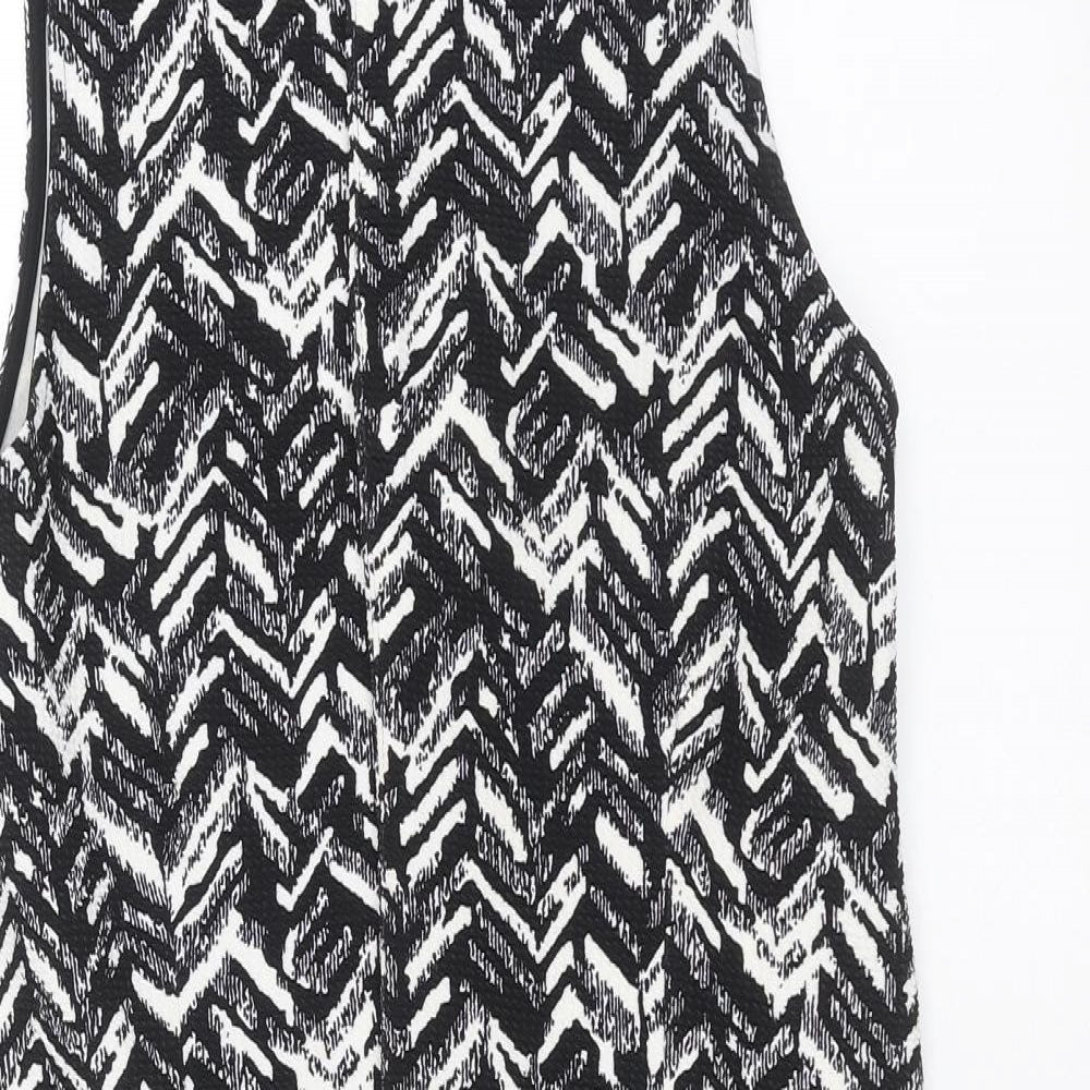 Dorothy Perkins Womens Black Geometric  Gilet Jacket Size 8