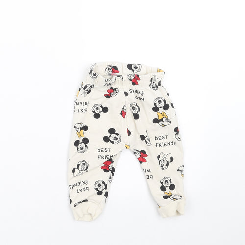 LC Waikiki Baby Ivory   Jogger Trousers Size 6-9 Months  - Mickey and Minnie Mouse