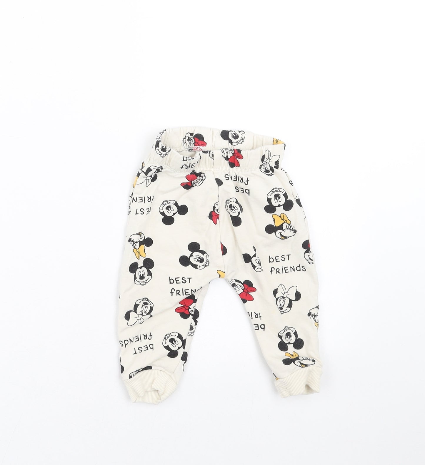 LC Waikiki Baby Ivory   Jogger Trousers Size 6-9 Months  - Mickey and Minnie Mouse