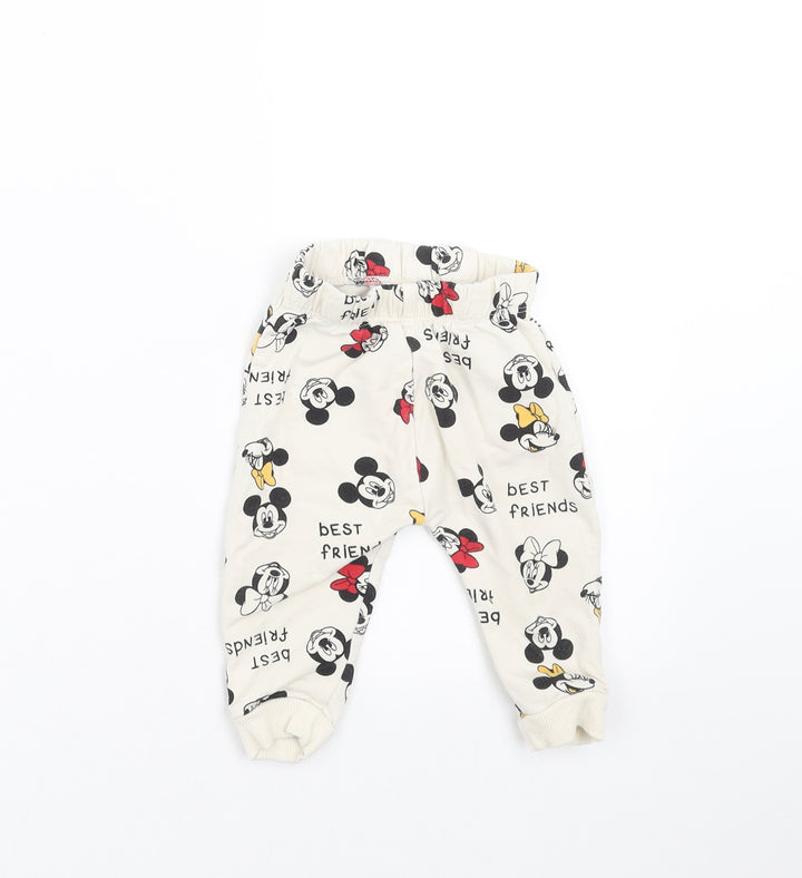 LC Waikiki Baby Ivory   Jogger Trousers Size 6-9 Months  - Mickey and Minnie Mouse