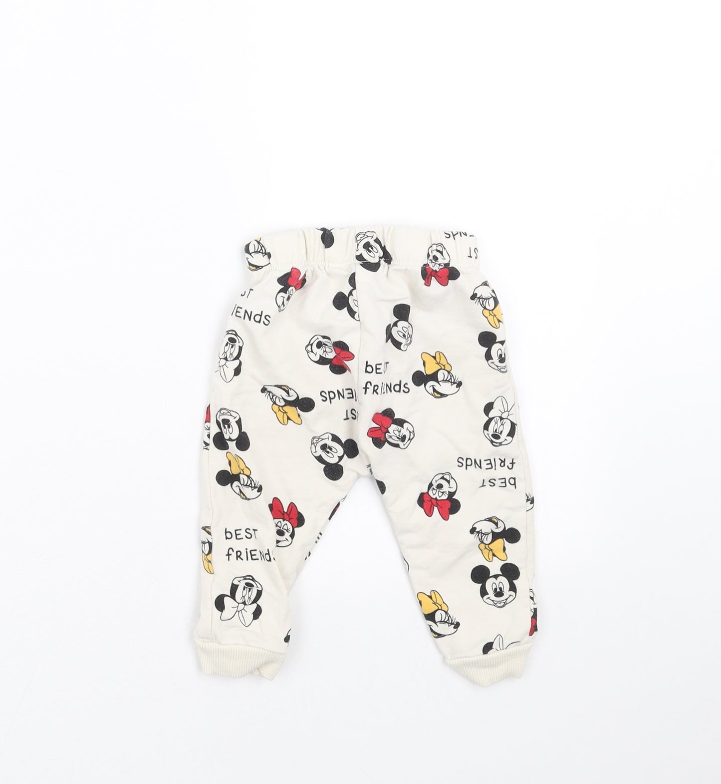LC Waikiki Baby Ivory   Jogger Trousers Size 6-9 Months  - Mickey and Minnie Mouse