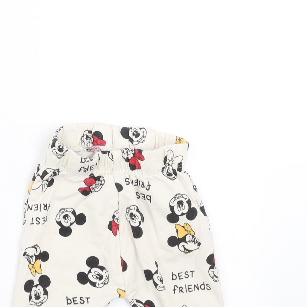 LC Waikiki Baby Ivory   Jogger Trousers Size 6-9 Months  - Mickey and Minnie Mouse