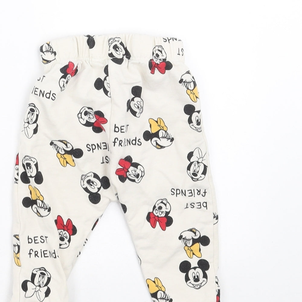 LC Waikiki Baby Ivory   Jogger Trousers Size 6-9 Months  - Mickey and Minnie Mouse