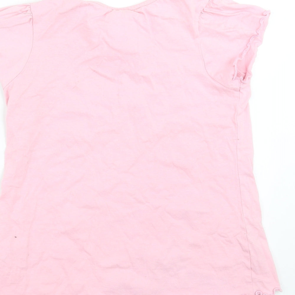 Disney Girls Pink   Basic T-Shirt Size 9-10 Years  - lilo & stitch