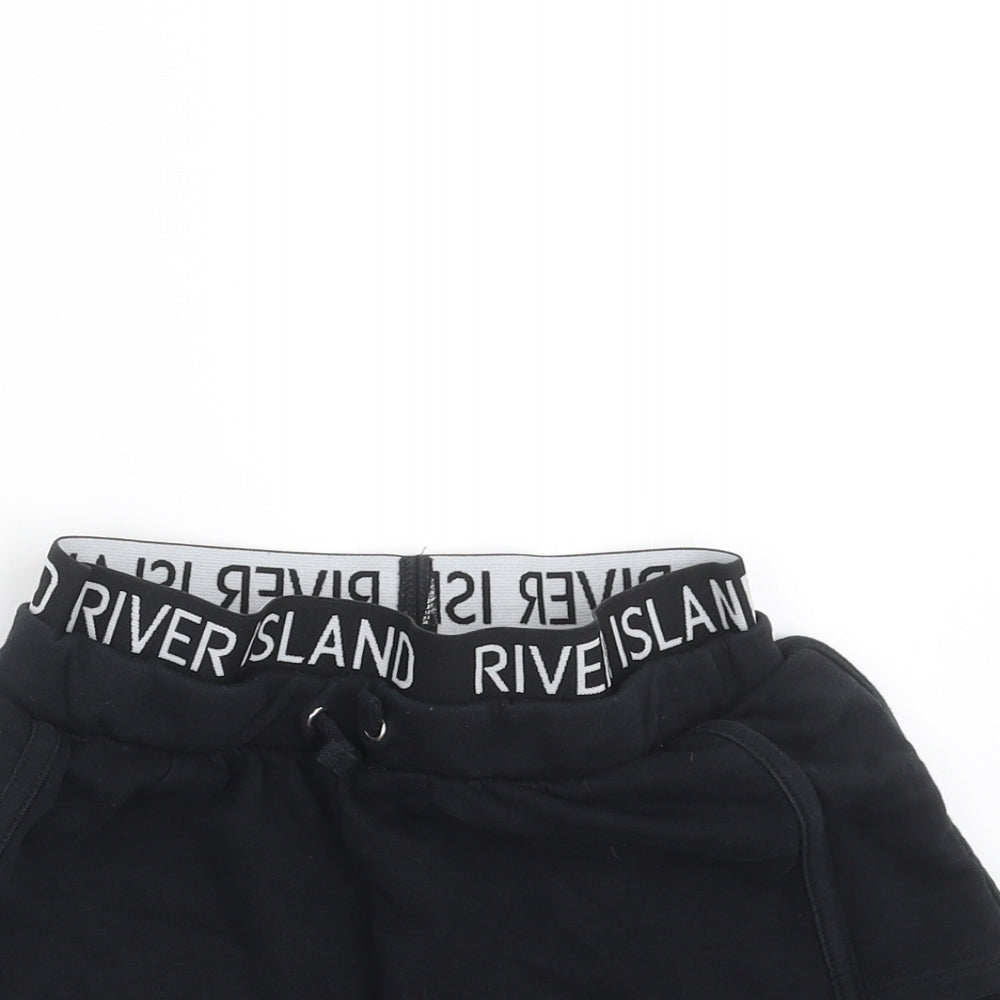 River Island Girls Black   Sweat Shorts Size 9-10 Years