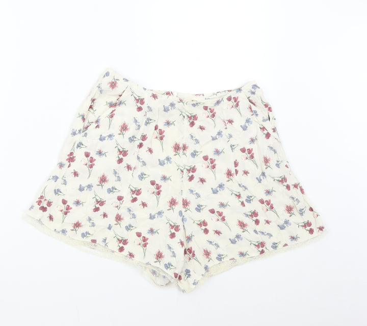 Pins & Needles Womens Beige Floral Hot Pants Shorts Size S