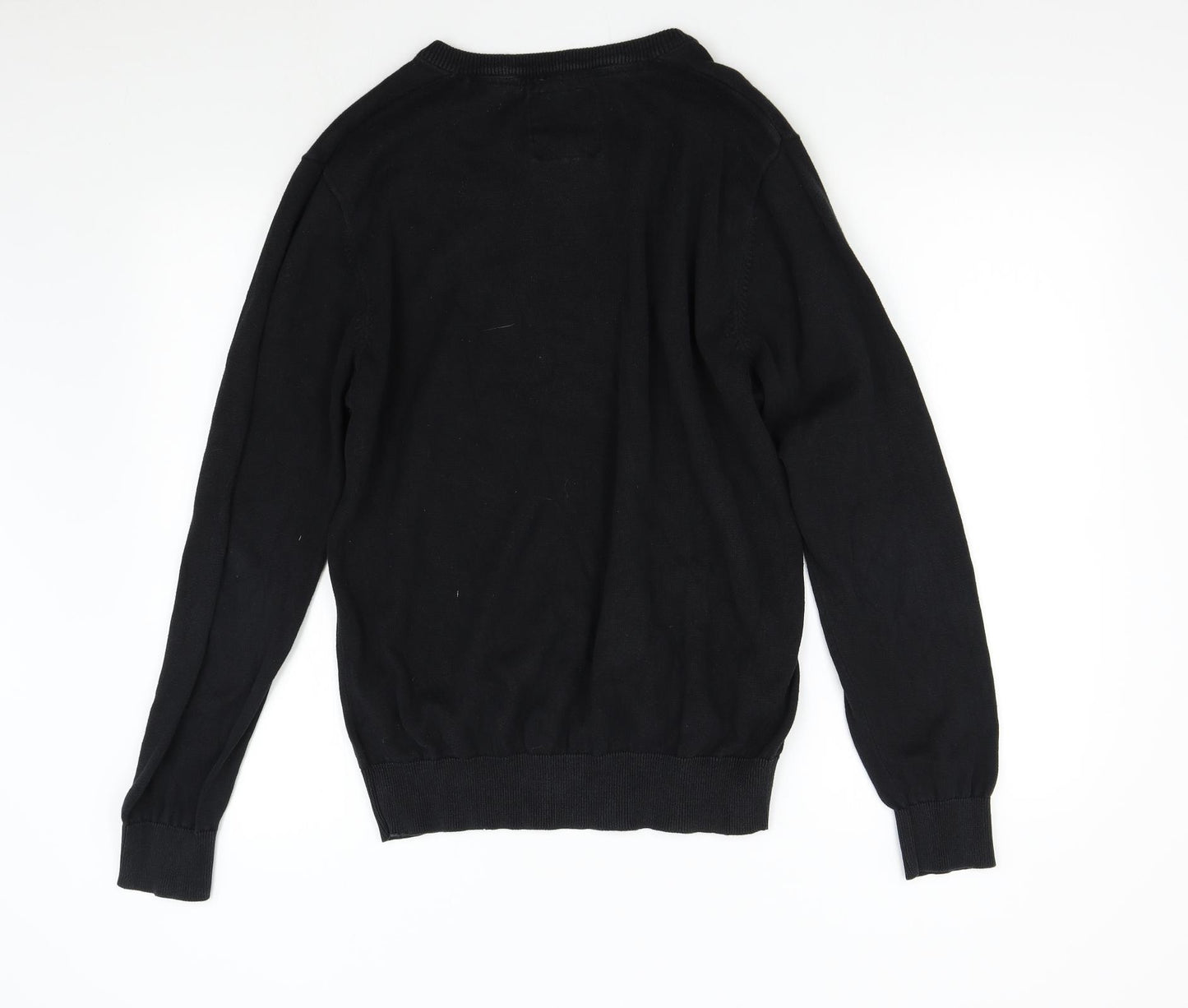 Brave Soul Mens Black  Knit Pullover Jumper Size L