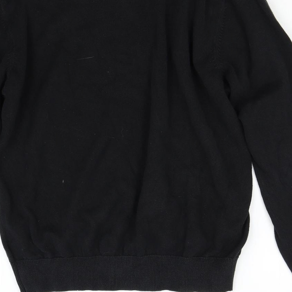Brave Soul Mens Black  Knit Pullover Jumper Size L