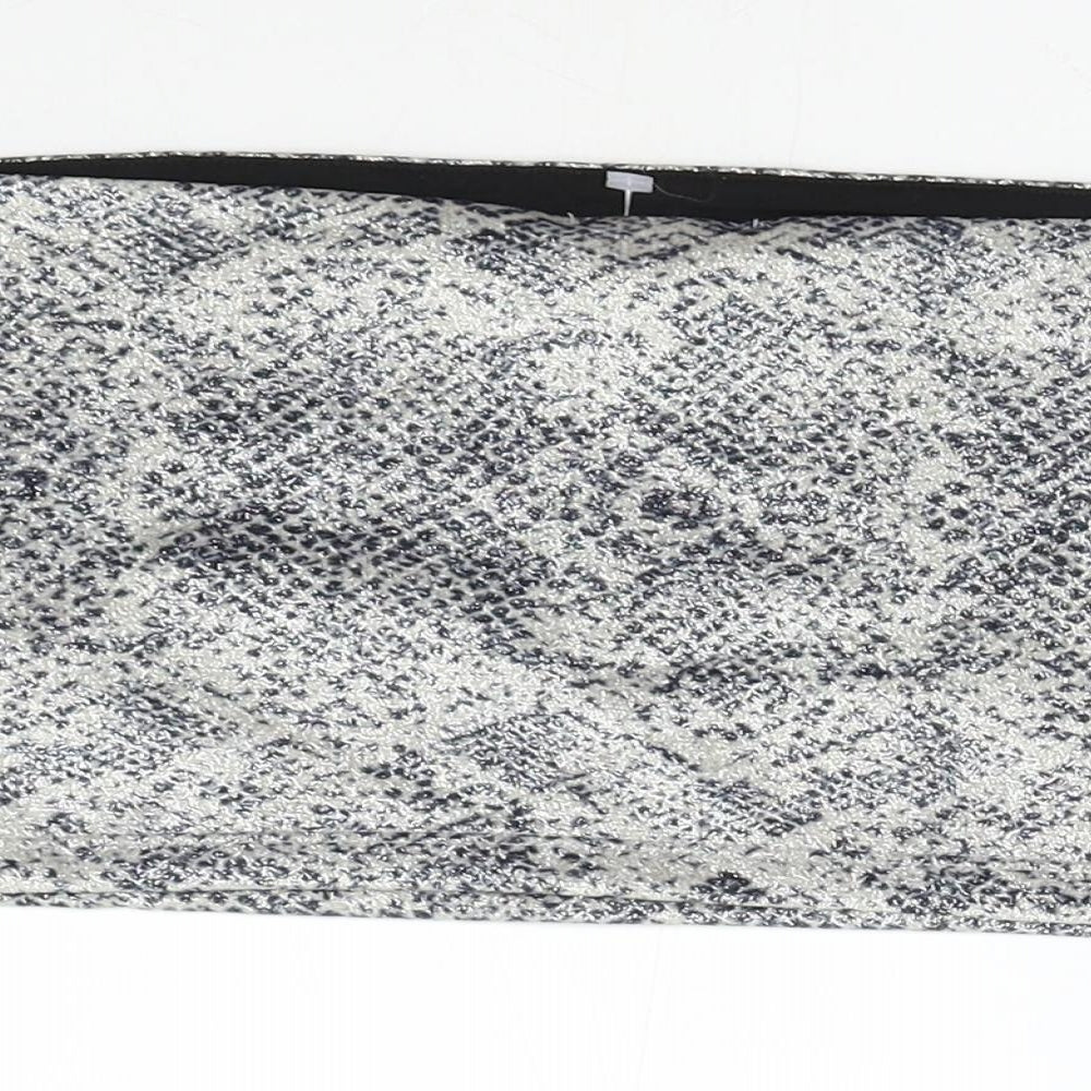 Topshop Womens Silver Animal Print  Cropped Tank Size 6  - Boob Tube