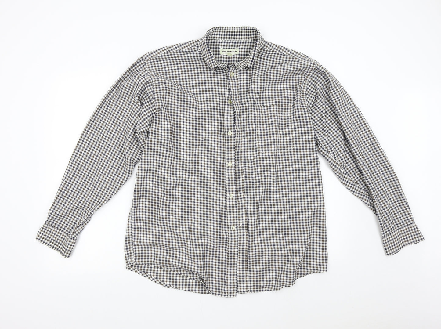Northwood Mens Multicoloured Check   Button-Up Size M