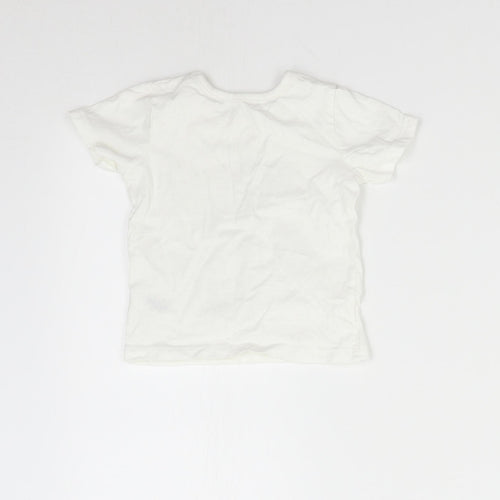 George Baby White   Basic T-Shirt Size 6-9 Months  - Giraffe