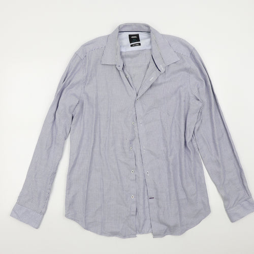 Burton Mens Blue Geometric   Button-Up Size L