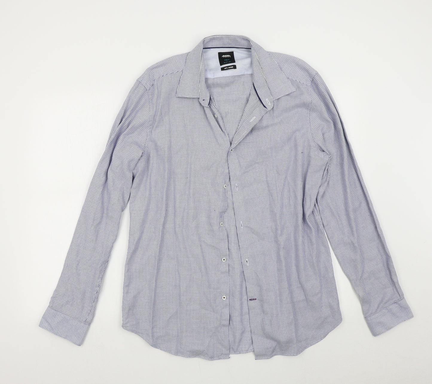 Burton Mens Blue Geometric   Button-Up Size L