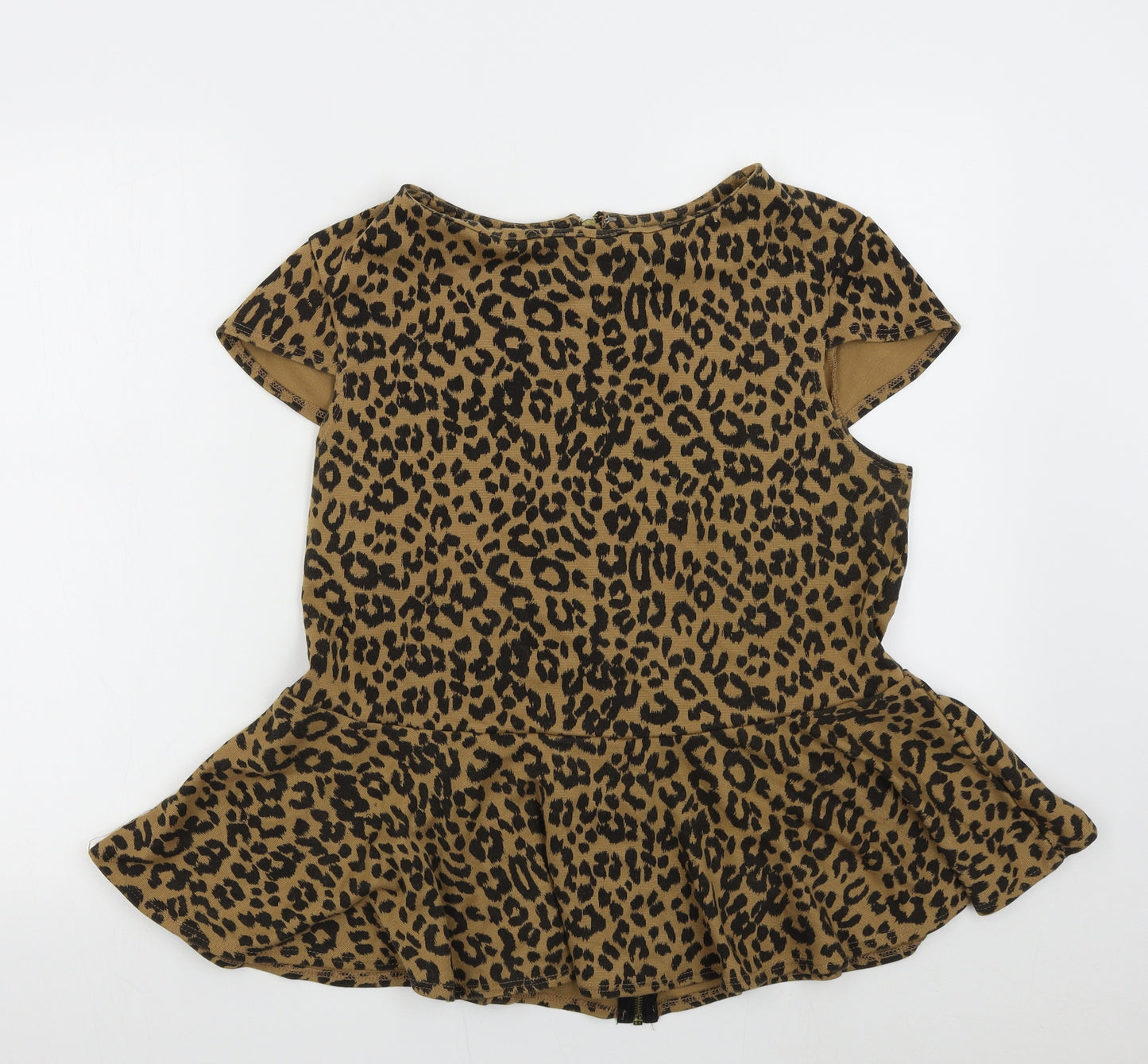 ASOS Womens Brown Animal Print  Basic Blouse Size 20