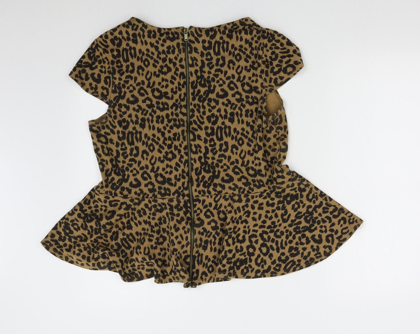 ASOS Womens Brown Animal Print  Basic Blouse Size 20