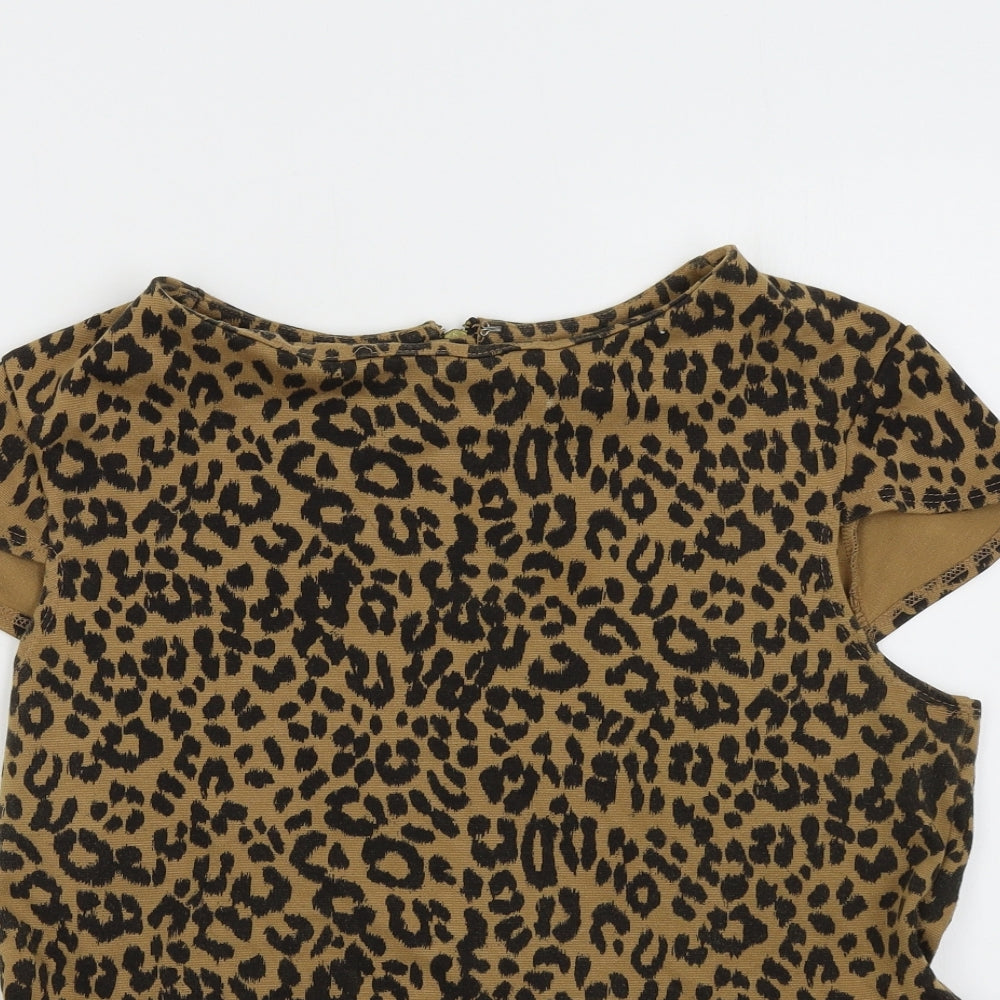 ASOS Womens Brown Animal Print  Basic Blouse Size 20