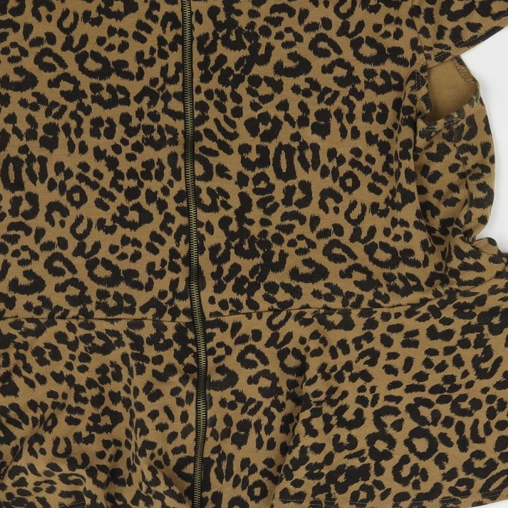 ASOS Womens Brown Animal Print  Basic Blouse Size 20