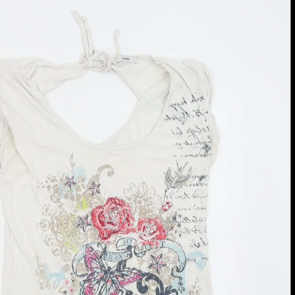 George Womens White   Basic T-Shirt Size 14