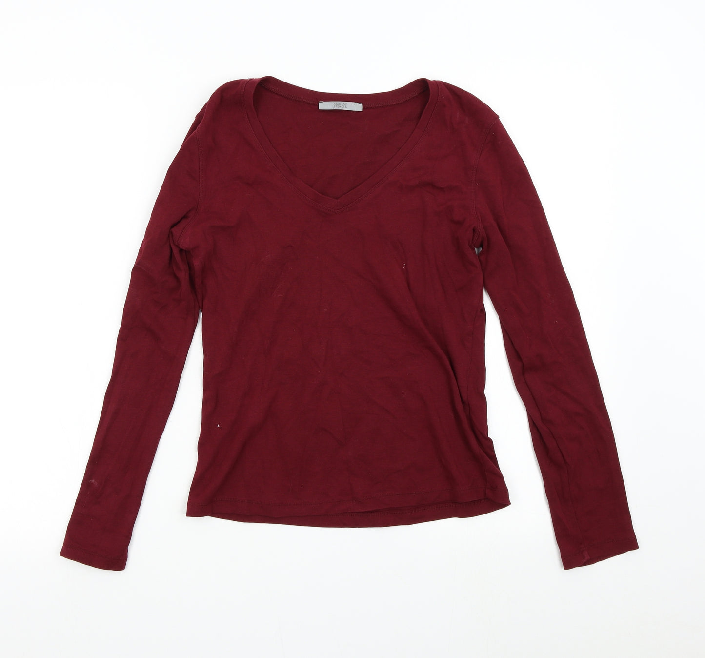 M&S Womens Red   Basic T-Shirt Size 12