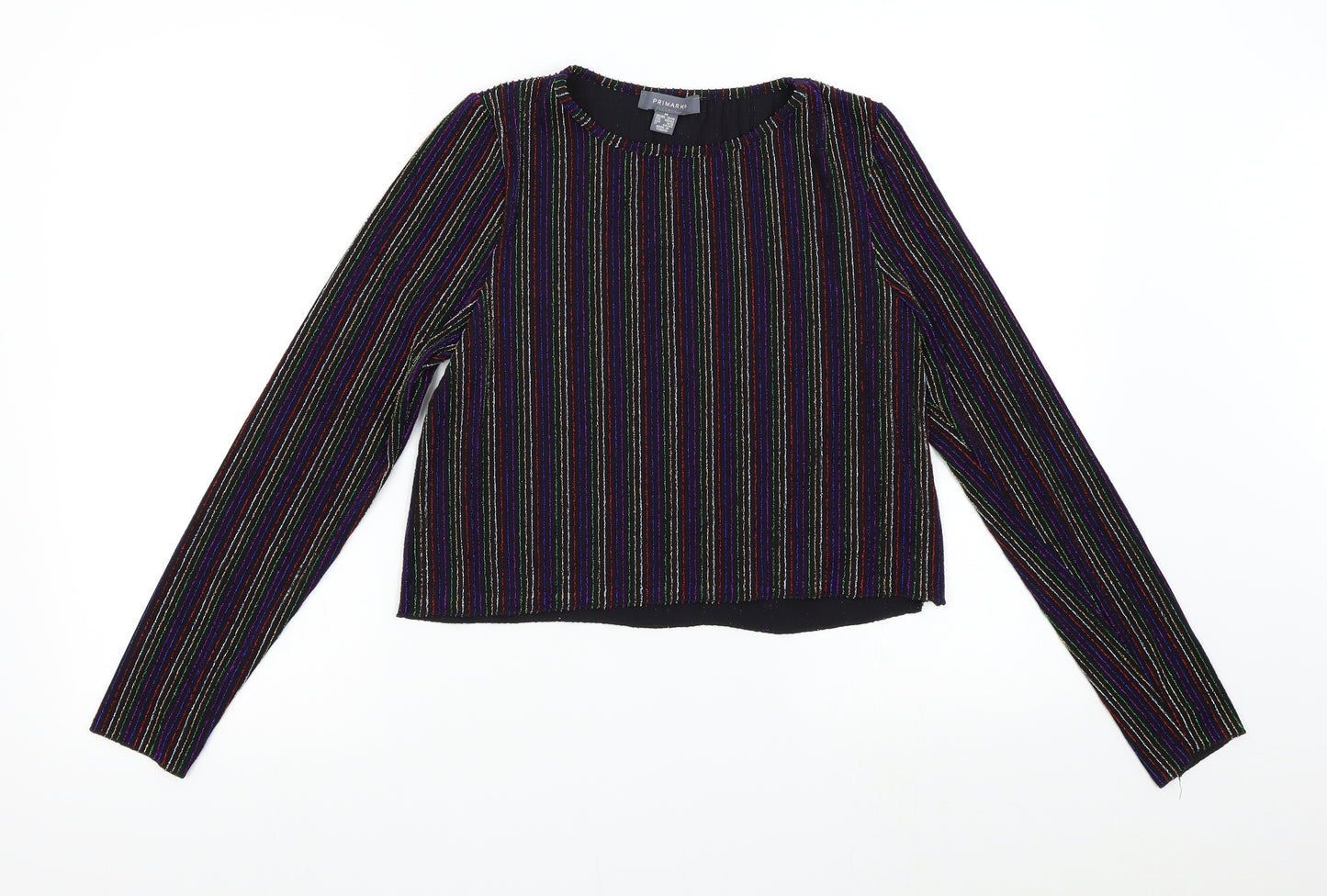 Primark Womens Multicoloured Striped  Basic T-Shirt Size M
