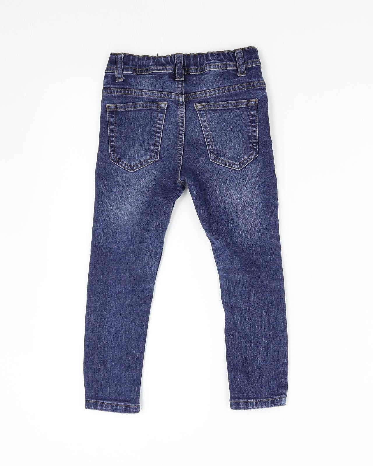 Primark Girls Blue  Denim Straight Jeans Size 4-5 Years