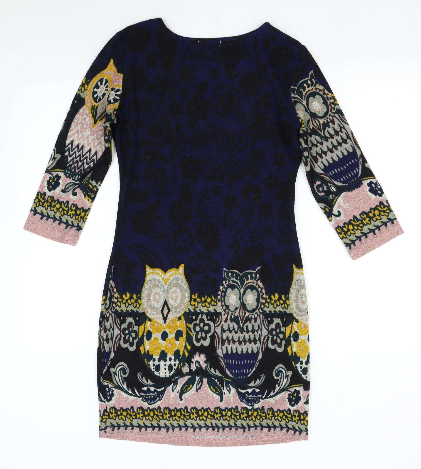Apricot Womens Multicoloured  Knit Jumper Dress  Size 8  - Owls