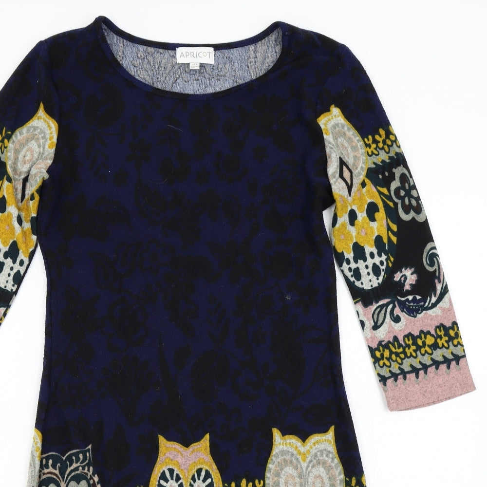 Apricot Womens Multicoloured  Knit Jumper Dress  Size 8  - Owls