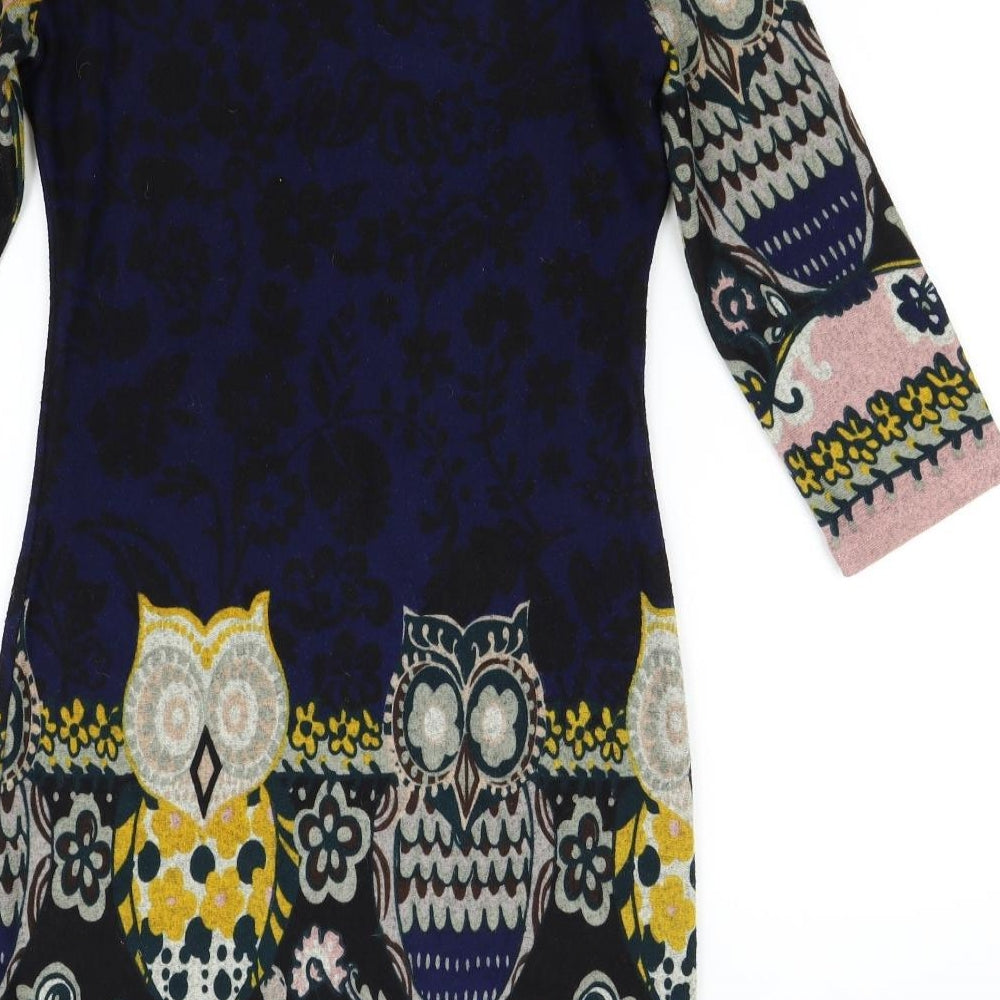 Apricot Womens Multicoloured  Knit Jumper Dress  Size 8  - Owls