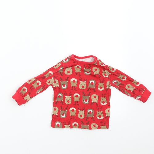 George Baby Red Solid   Pyjama Top Size 6-9 Months