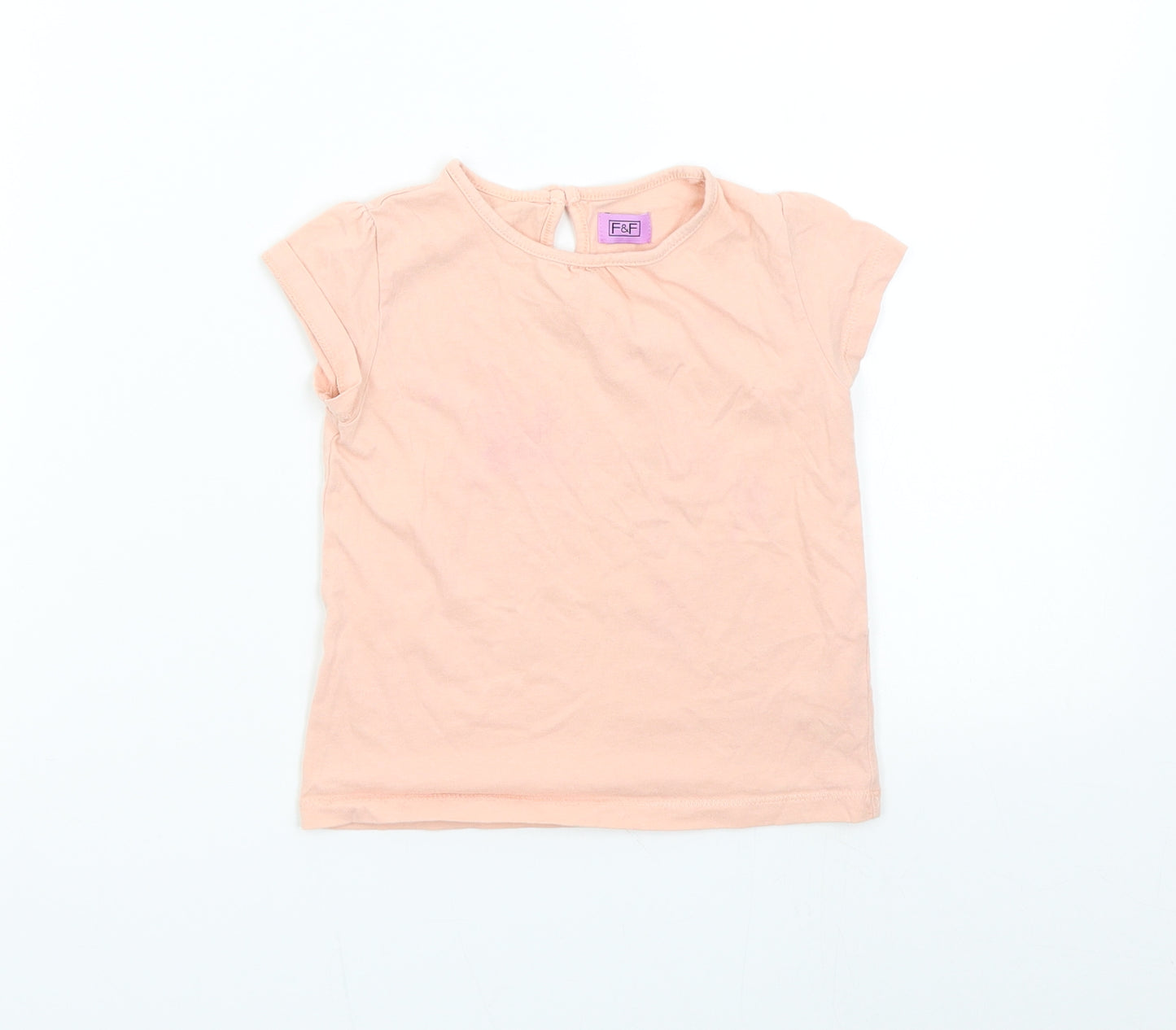F&F Girls Pink   Basic T-Shirt Size 2-3 Years