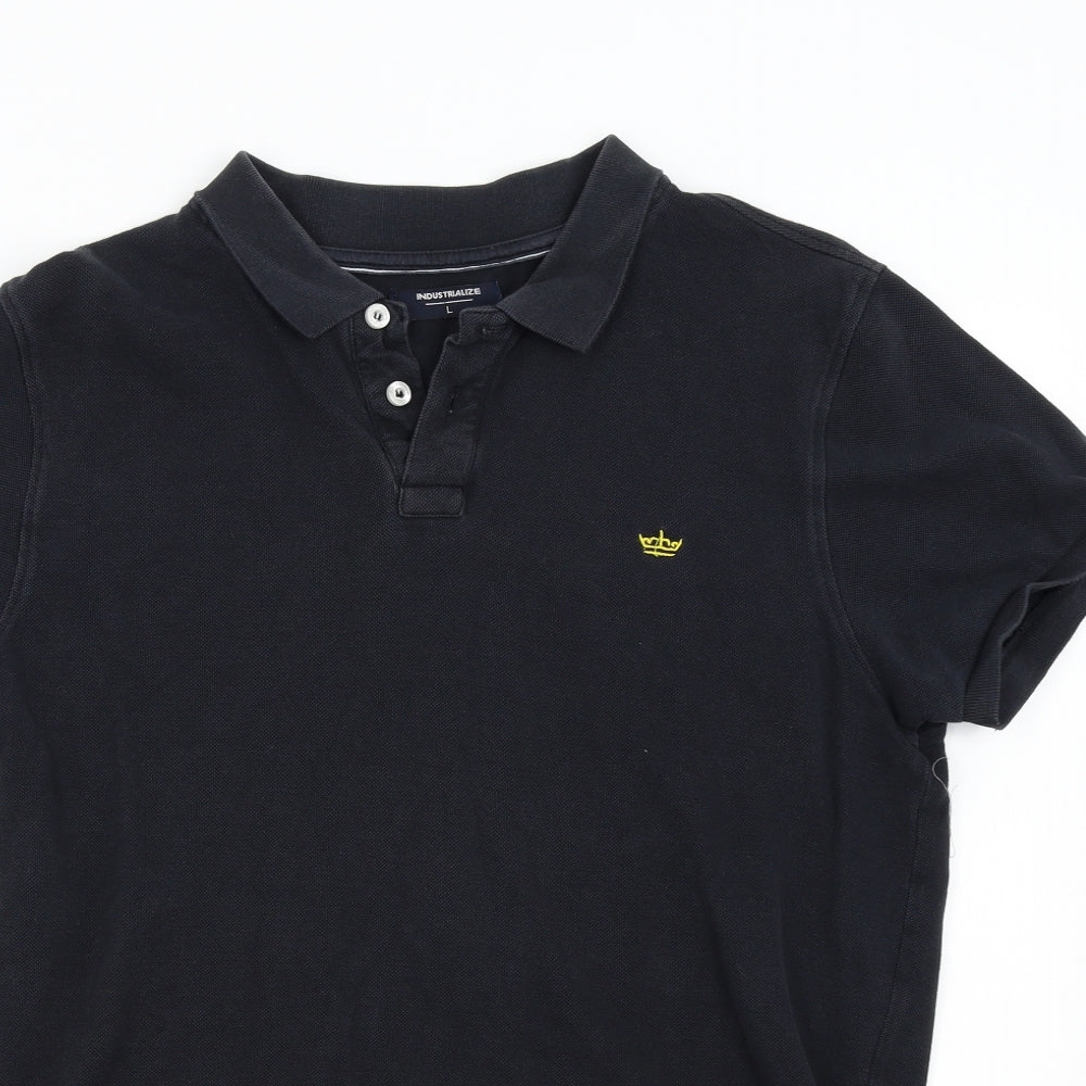 Industrialize Mens Black    Polo Size L