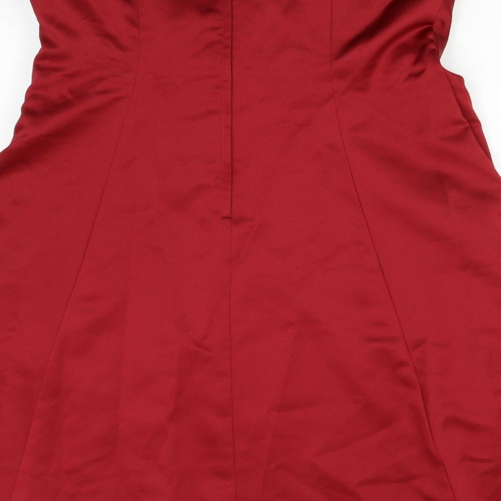 Alfred Anglo Womens Red  Satin Fit & Flare  Size 20