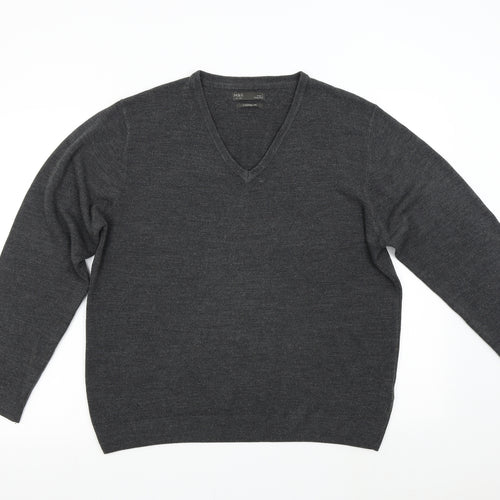 M&S Mens Grey  Knit Pullover Jumper Size L