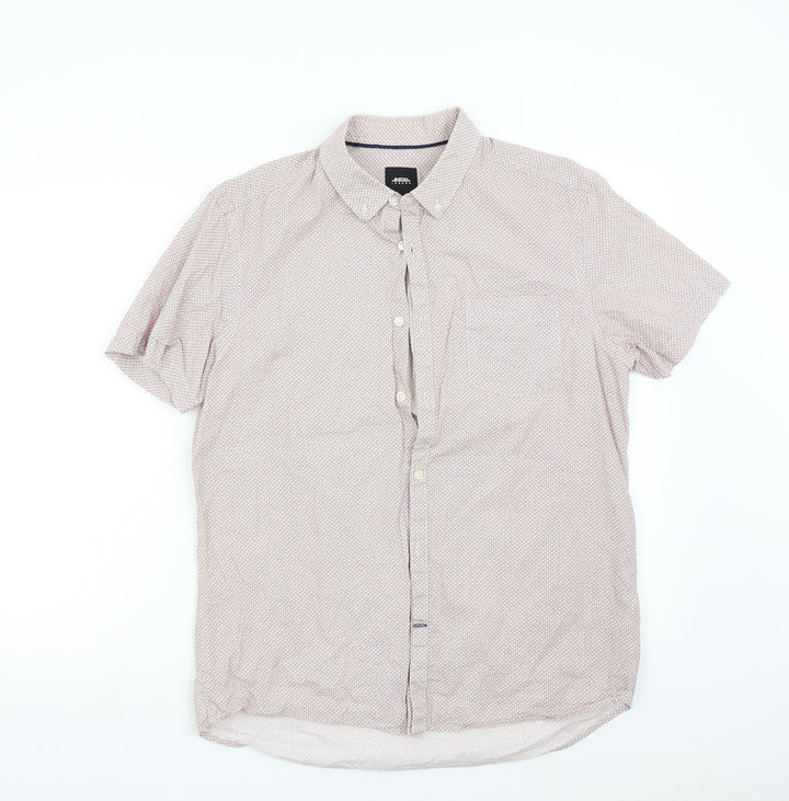 Burton Mens Red Geometric Button-Up Size L