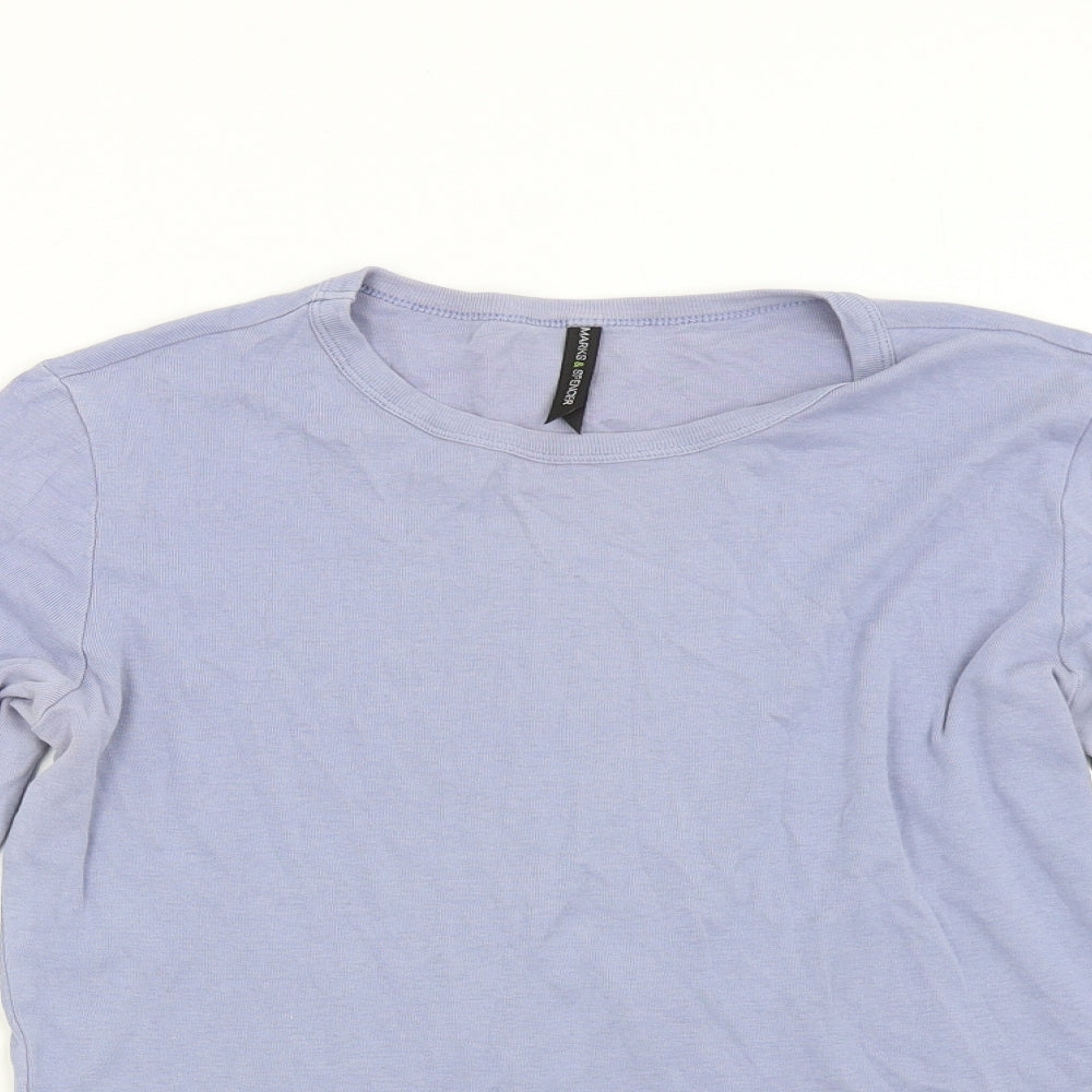 M&S Womens Blue   Basic T-Shirt Size 14