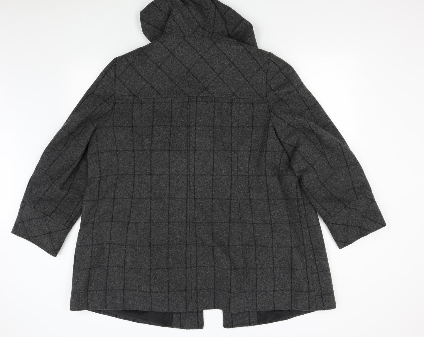 George Womens Grey Check  Overcoat Coat Size 24