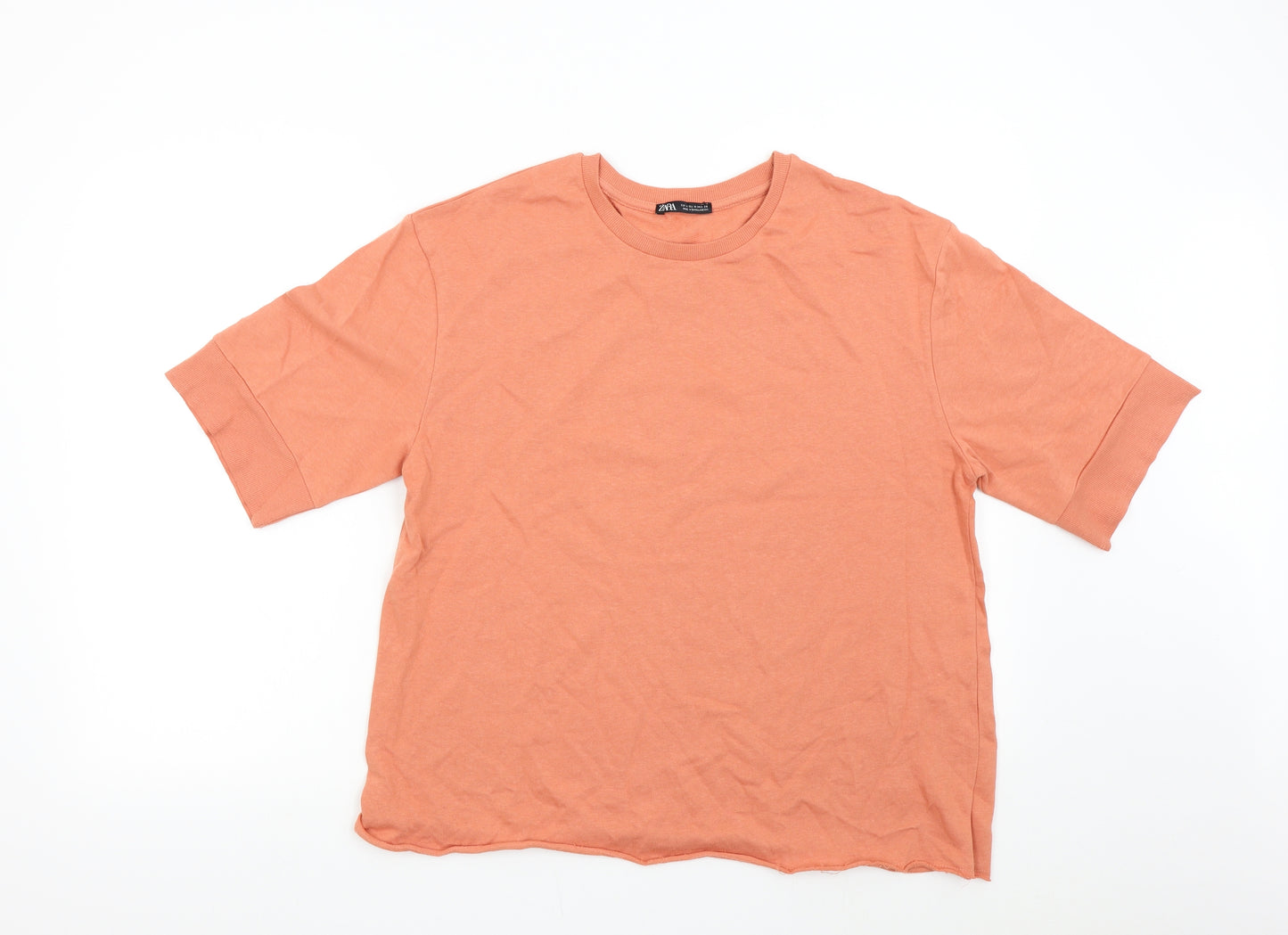Zara Womens Orange   Pullover Sweatshirt Size M