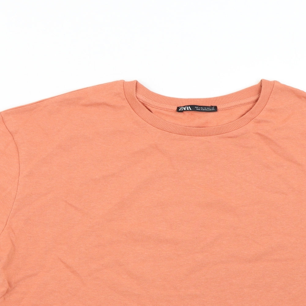 Zara Womens Orange   Pullover Sweatshirt Size M