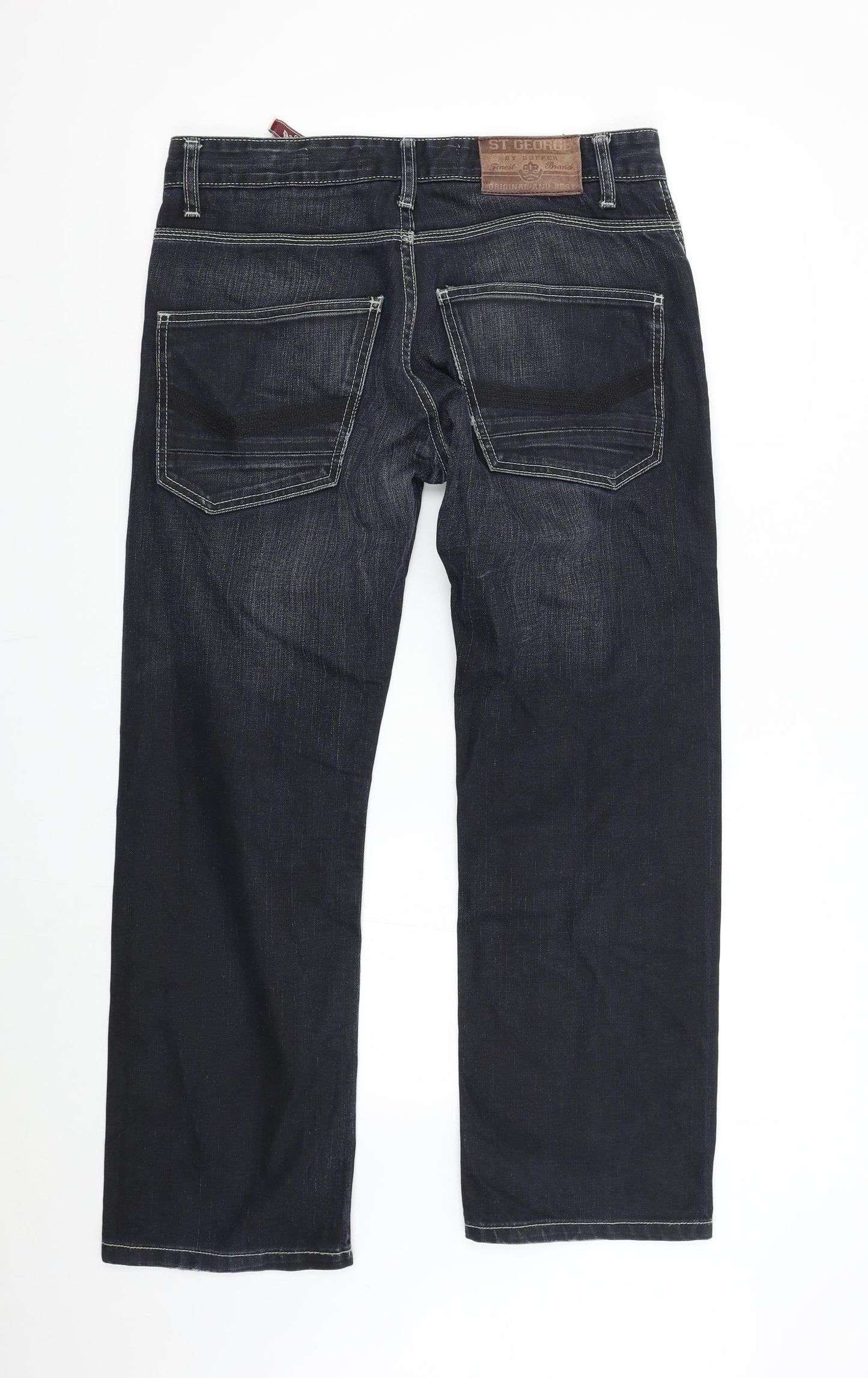 St. George Mens Blue  Denim Straight Jeans Size 32 L30 in