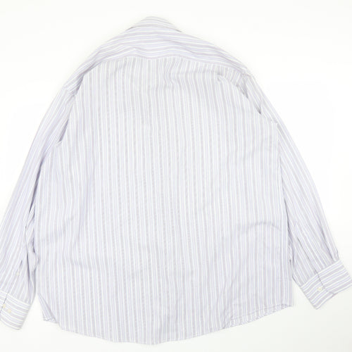 Primark Mens Blue Striped   Button-Up Size 17.5