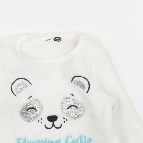 Pep&Co Girls White   Pullover Jumper Size 12-18 Months  - PJ top