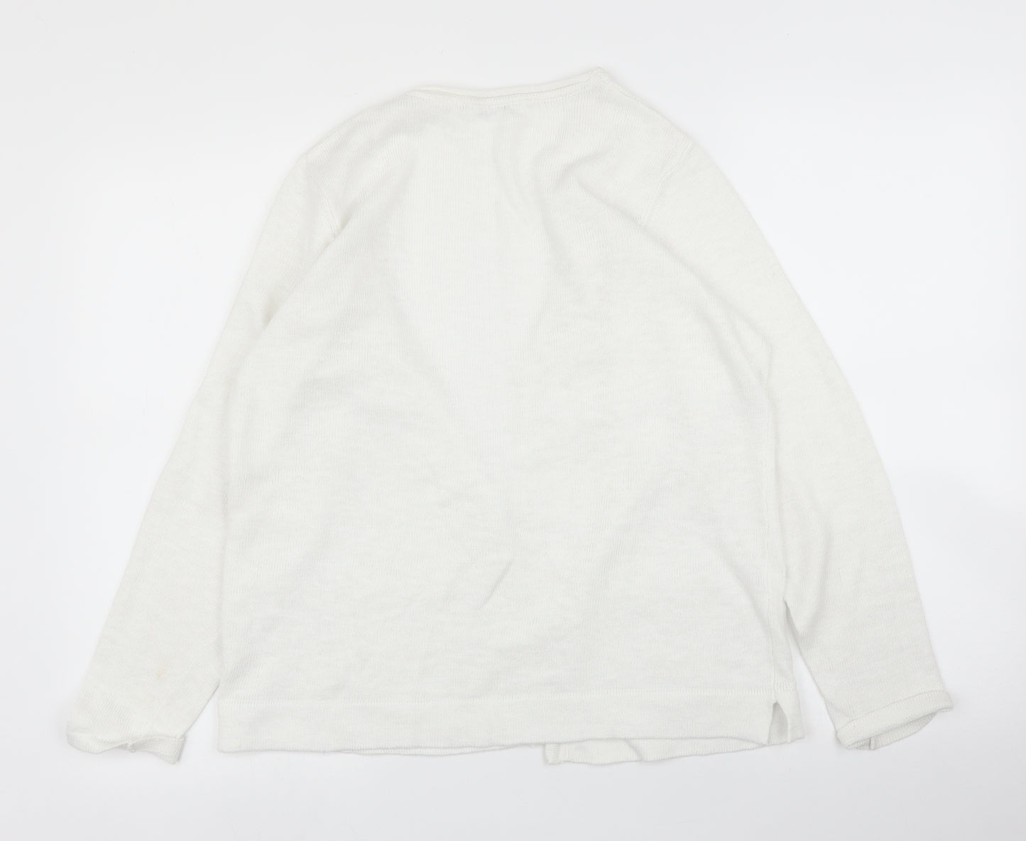 DASH Womens White   Cardigan Jumper Size L