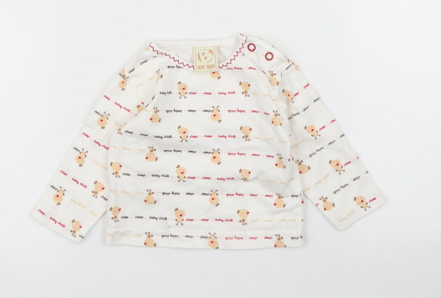 Zip Zap Baby White   Basic T-Shirt Size 0-3 Months