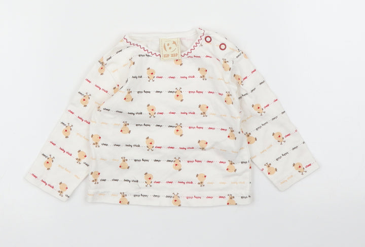 Zip Zap Baby White Basic T-Shirt Size 0-3 Months