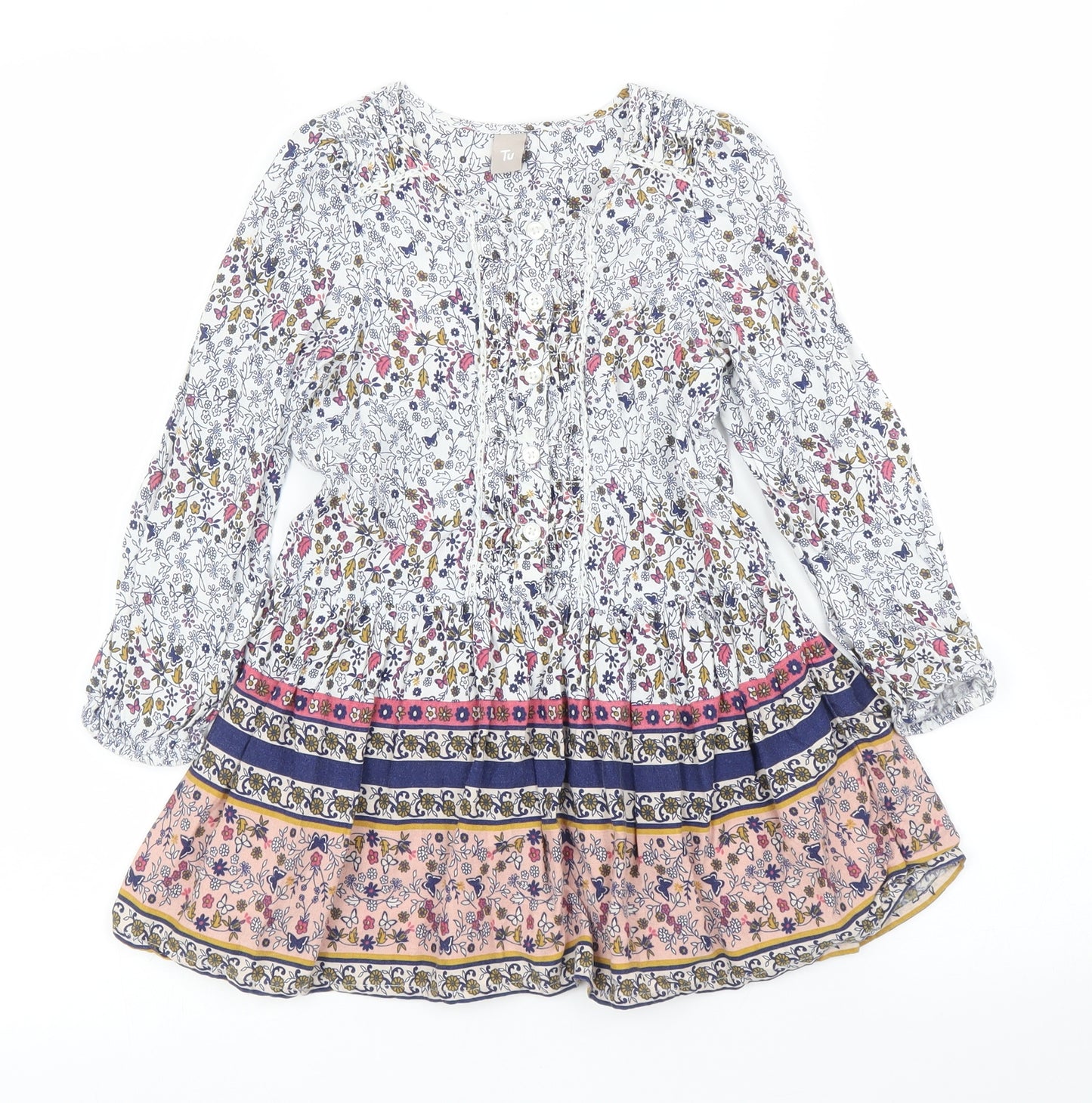 TU Girls Blue Floral  A-Line  Size 4 Years