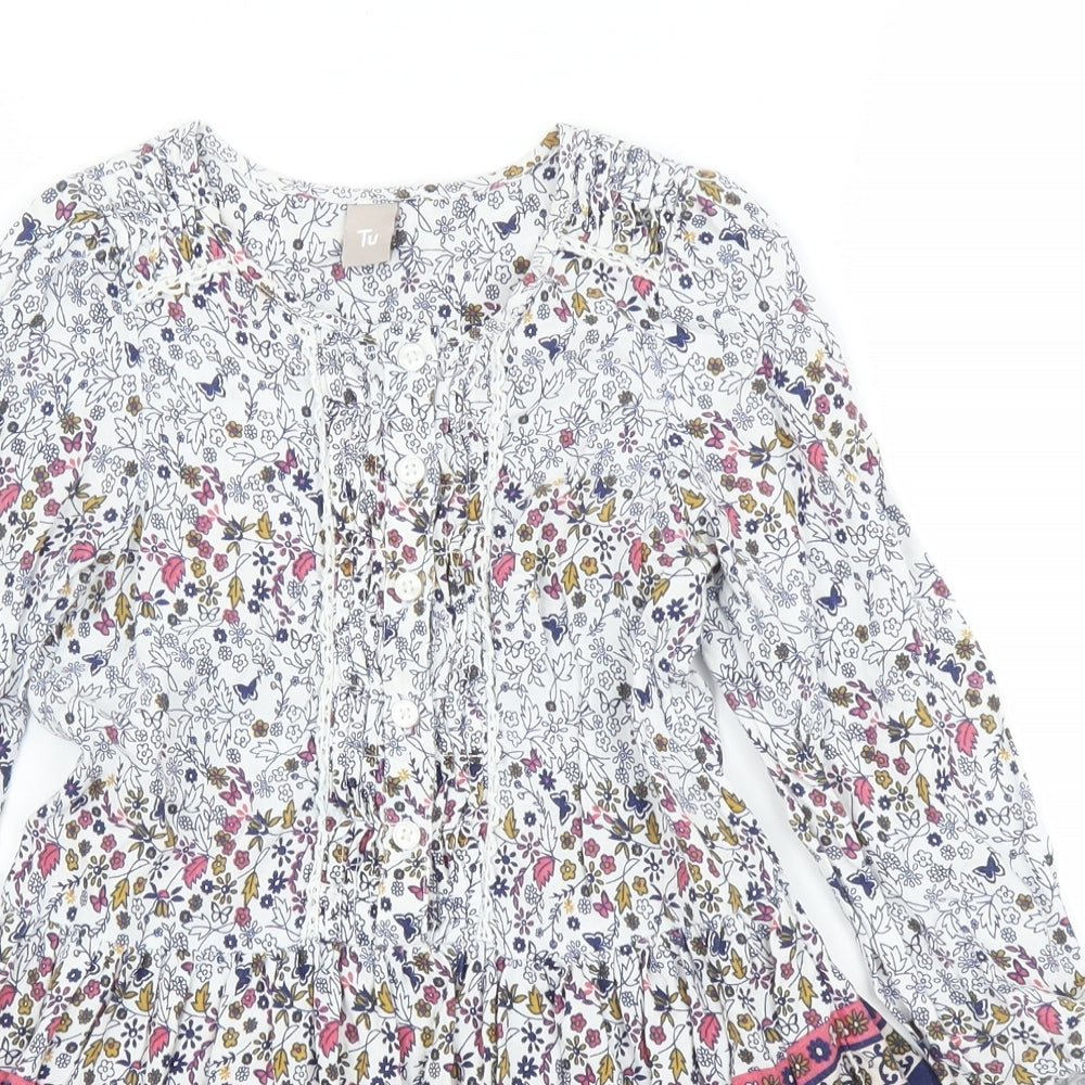 TU Girls Blue Floral  A-Line  Size 4 Years