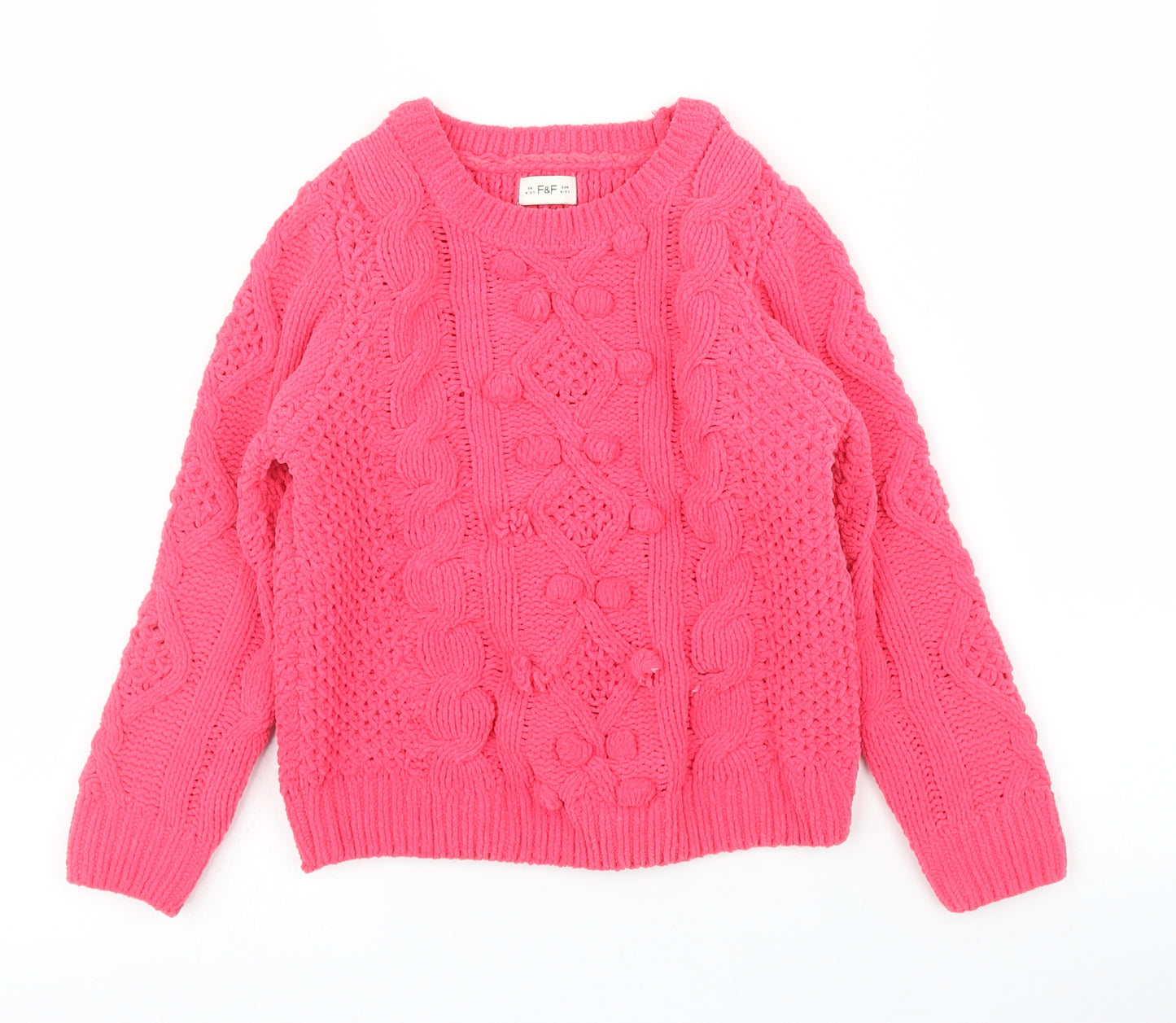 F&F Girls Pink   Pullover Jumper Size 4 Years